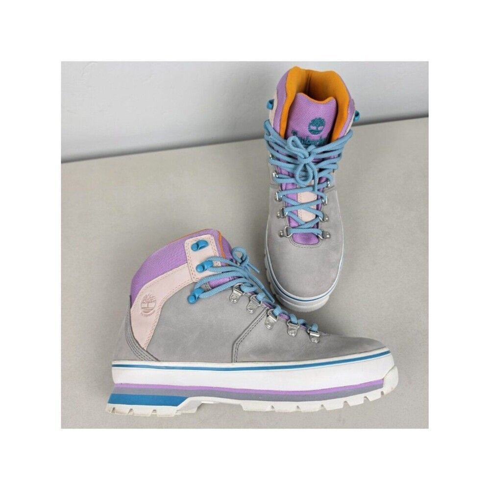 Timberland Euro Hiker Waterproof Boots Retro Gray Purple Blue Multicolor Size 10